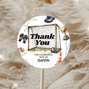 Fußball-Geburtstagsfeier Game On Runder Aufkleber