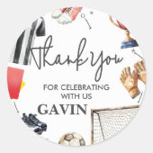 Fußball-Geburtstagsfeier Game On Runder Aufkleber (Vorderseite)