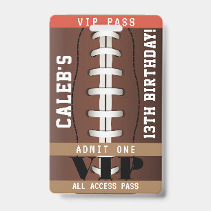 Fußball-Geburtstagsfeier VIP-Pass-Abzeichen Ausweis