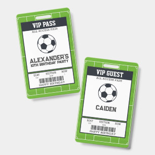 Fußball-Geburtstagsfeier VIP-Pass Gast Ausweis