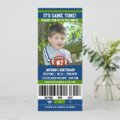 Fußball Geburtstagsfoto Einladung (Stehend Vorderseite)