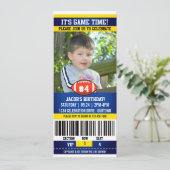 Fußball Geburtstagsfoto Einladung (Stehend Vorderseite)