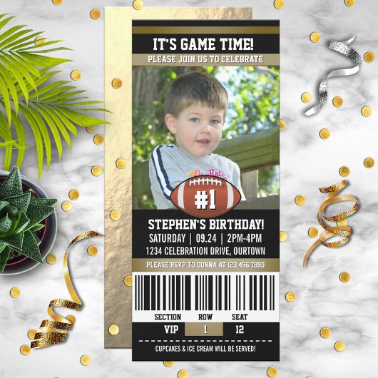 Fußball-Geburtstagsfoto-Vorlage Einladung