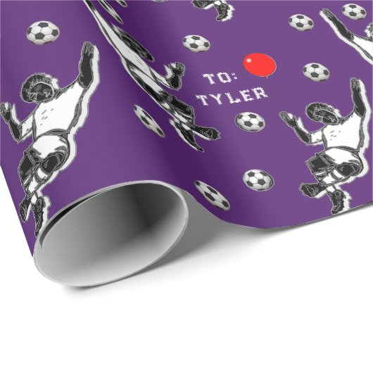 Fußball-Geburtstagsgeschenkpapier Geschenkpapier (Rolleneckpunkt)