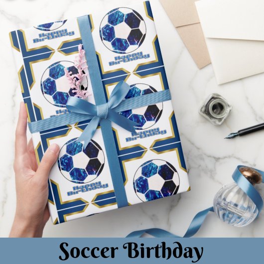 Fußball-Geburtstagsgeschenkpapier Geschenkpapier