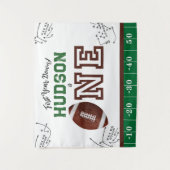 Fußball-Geburtstagsgrunst im ersten Jahr Wandteppich (Vorderseite)