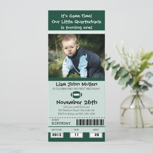 Fußball Geburtstagskarte Einladung (Stehend Vorderseite)