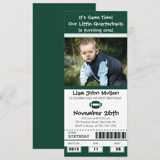 Fußball Geburtstagskarte Einladung (Vorne/Hinten)