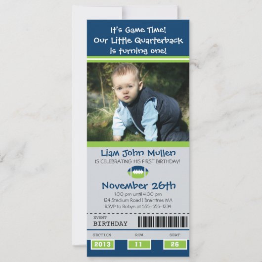 Fußball Geburtstagskarte Einladung (Vorderseite)