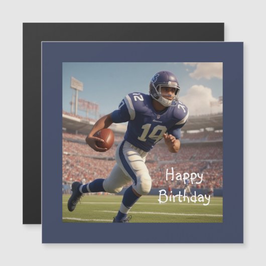 Fußball Geburtstagskarte Magnetkarte (Vorne/Hinten)