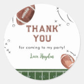 Fußball Geburtstagspartei Danke, Aufkleber (Vorderseite)