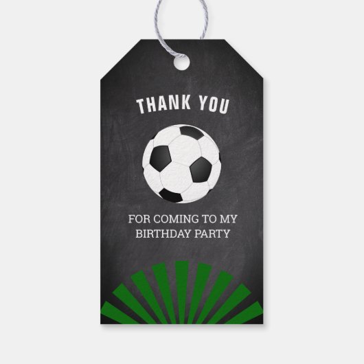 Fußball-Geburtstagspartei Danke Geschenkanhänger (Rückseite)