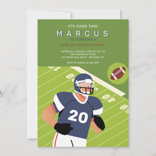 Fußball-Geburtstagspartei Einladung (Vorderseite)