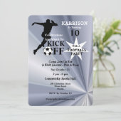 Fußball-Geburtstagspartei Einladung (Stehend Vorderseite)