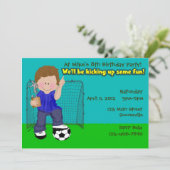Fußball-Geburtstagspartei Einladung (Stehend Vorderseite)