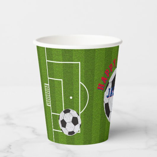 Fußball-Geburtstagspartei Pappbecher (Vorderseite)