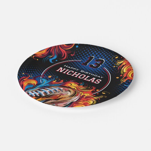 Fußball-Geburtstagspartei Pappteller (Schrägansicht)