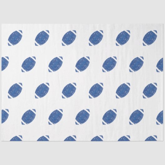 Fußball Geburtstagsparty Blue White Seidenpapier (Vorderseite)