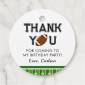 Fußball Geburtstagsparty Danke Geschenkanhänger (Vorderseite)