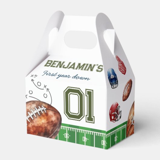 Fußball Geburtstagsparty Danke Geschenkschachtel (Rückseite)