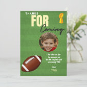 Fußball Geburtstagsparty Danke Karte (Stehend Vorderseite)