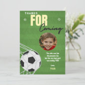 Fußball-Geburtstagsparty Danke Karte (Stehend Vorderseite)