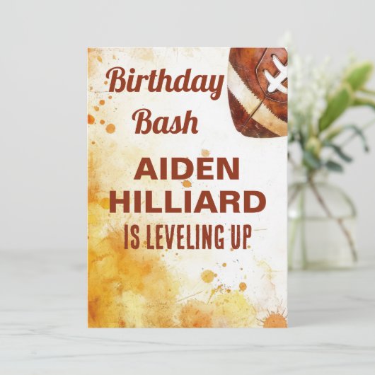 Fußball Geburtstagsparty Einladung (Stehend Vorderseite)