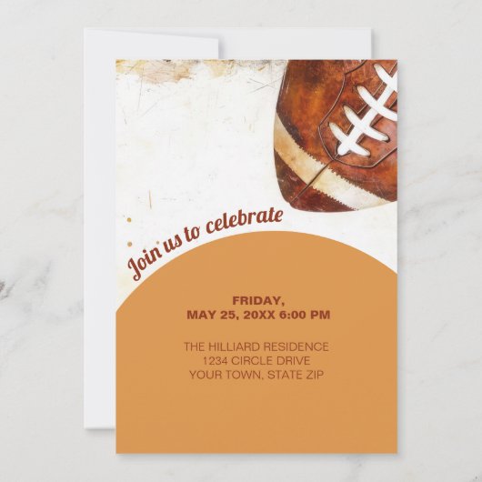 Fußball Geburtstagsparty Einladung (Rückseite)