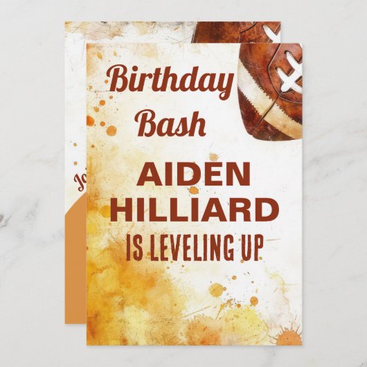 Fußball Geburtstagsparty Einladung (Vorne/Hinten)