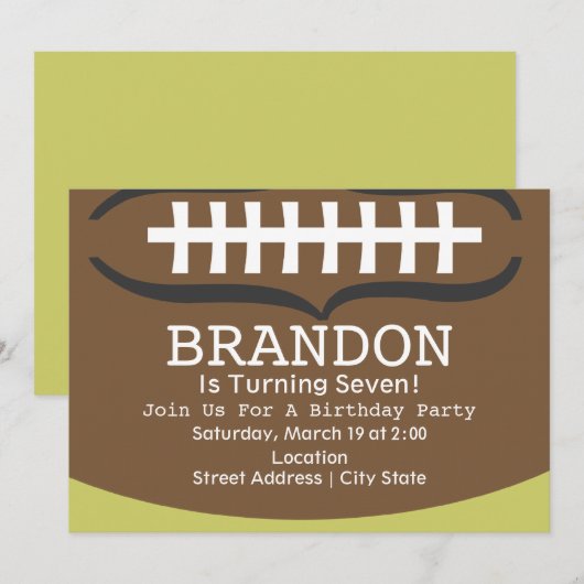 Fußball-Geburtstagsparty Einladung (Vorne/Hinten)