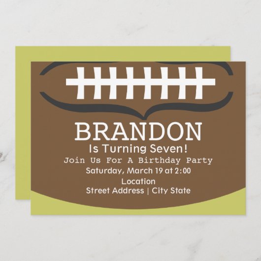 Fußball-Geburtstagsparty Einladung (Vorne/Hinten)