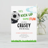 Fußball-Geburtstagsparty Einladung, digital, druck Einladung (Stehend Vorderseite)