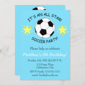 Fußball-Geburtstagsparty-Einladung personalisierba Einladung (Vorne/Hinten)