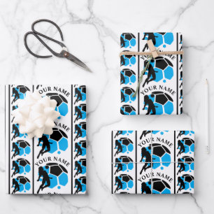 Fußball Geburtstagsparty, Football Girl Player Geschenkpapier Set