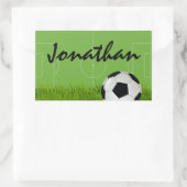 Fußball Geburtstagsparty Name Rechteckiger Aufkleber (Tasche)