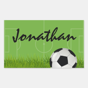 Fußball Geburtstagsparty Name Rechteckiger Aufkleber
