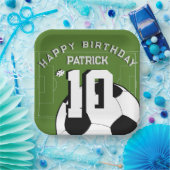 Fußball-Geburtstagsparty Personalisiertes Banner Pappteller (Party)