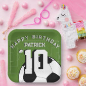 Fußball-Geburtstagsparty Personalisiertes Banner Pappteller (Party)