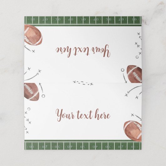 Fußball Geburtstagsparty Platzkarte (Außenseite Aufgefaltet)