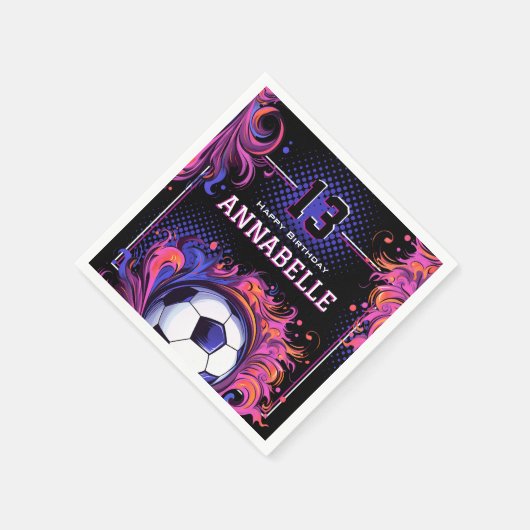 Fußball-Geburtstagsparty Serviette (Ecke)