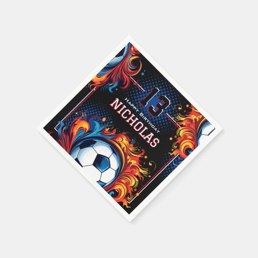Fußball-Geburtstagsparty Serviette (Ecke)