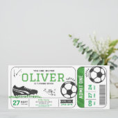 Fußball Geburtstagsparty Ticket Sport Digital Einladung (Stehend Vorderseite)