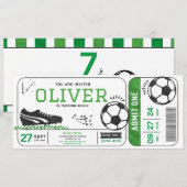 Fußball Geburtstagsparty Ticket Sport Digital Einladung (Vorne/Hinten)