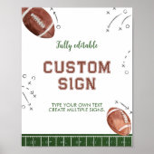 Fußball-Geburtstagsparty-Tischunterschrift Poster (Vorne)