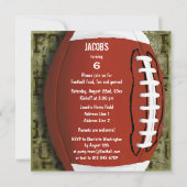 Fußball-Geburtstagsparty Vintag Grüne Grunge Einladung (Rückseite)