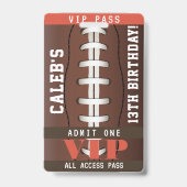Fußball Geburtstagsparty VIP Pass Abzeichen Ausweis (Rückseite)