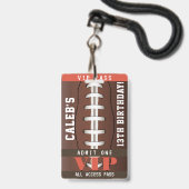 Fußball Geburtstagsparty VIP Pass Abzeichen Ausweis (Rückseite mit Lanyard)