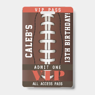 Fußball Geburtstagsparty VIP Pass Abzeichen Ausweis