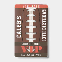 Fußball Geburtstagsparty VIP Pass Abzeichen