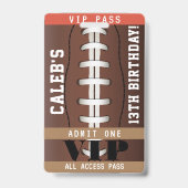 Fußball Geburtstagsparty VIP Pass Abzeichen Ausweis (Rückseite)